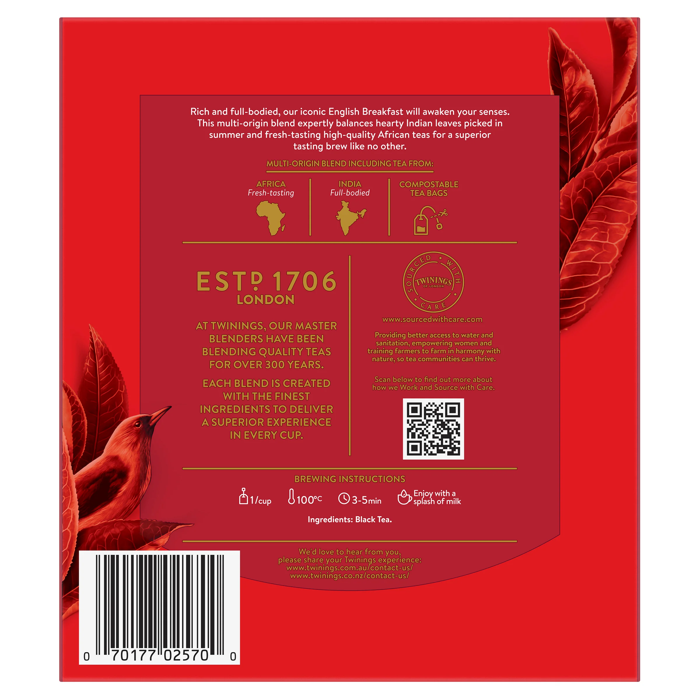 Twinings English Breakfast Tea 600 Tea Bags, 100 count (Pack of 6) - Image 5
