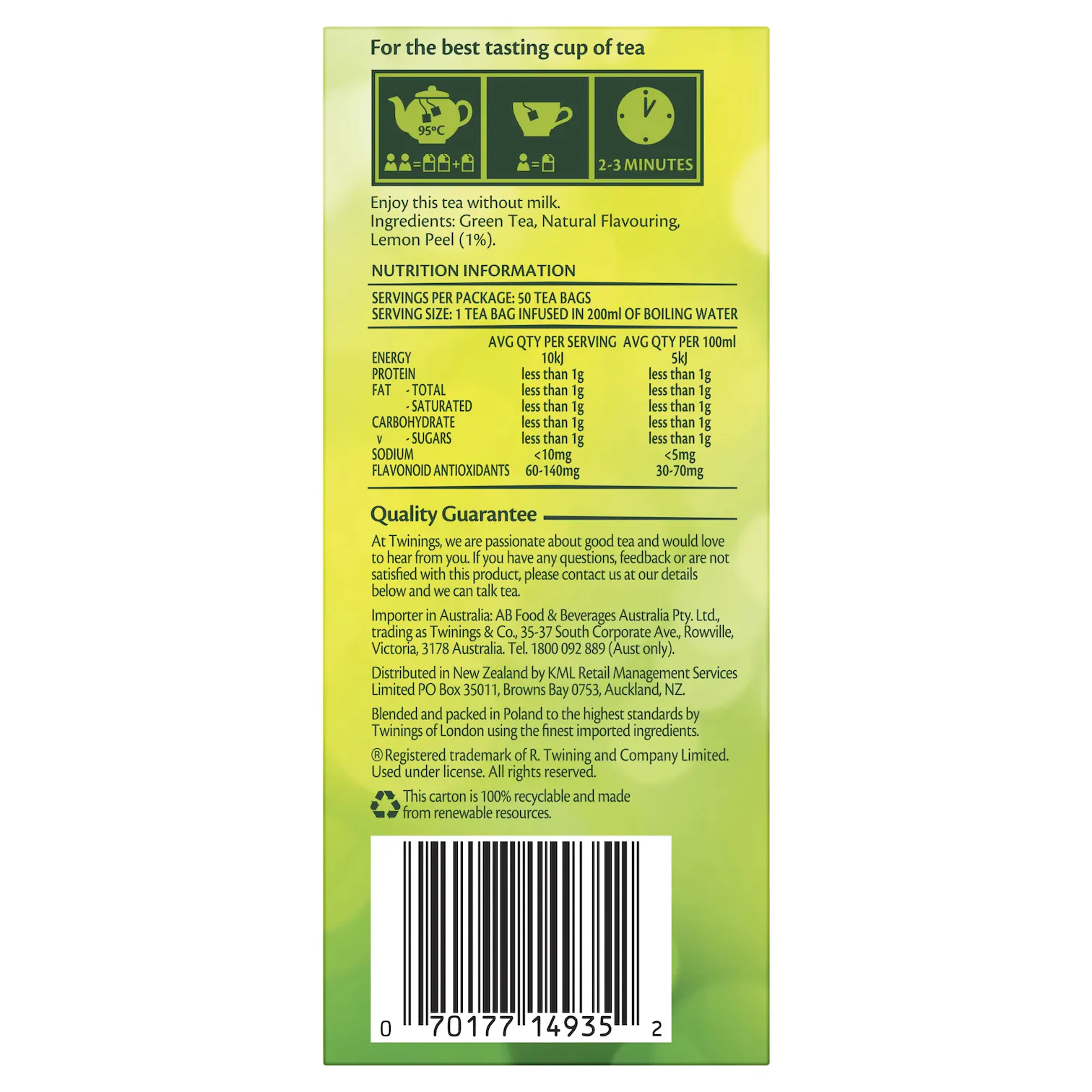 Green Tea & Lemon 4 Pack Bundle - Image 4